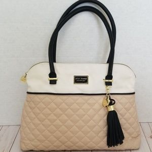 Betsy Johnson Dome Top Quilted Satchel Handbag